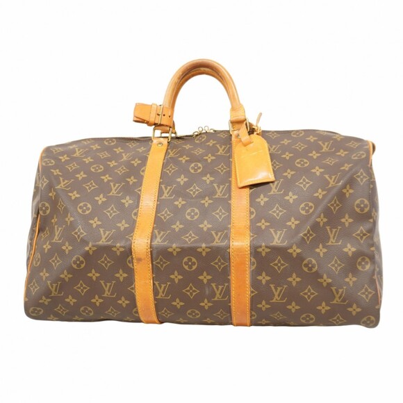 LOUIS VUITTON Brown Monogram Keepall 50 Boston Bag